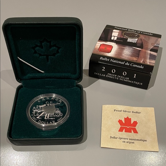 The Royal Canadian Mint Other - RCM 2001 PROOF Silver Coin – National Ballet of Canada 50th Anniversary -Frosted